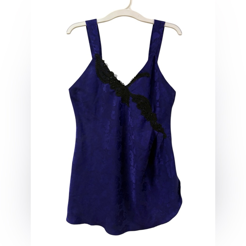 Victoria's Secret Purple slip on dress/chemise with Black Lace.
